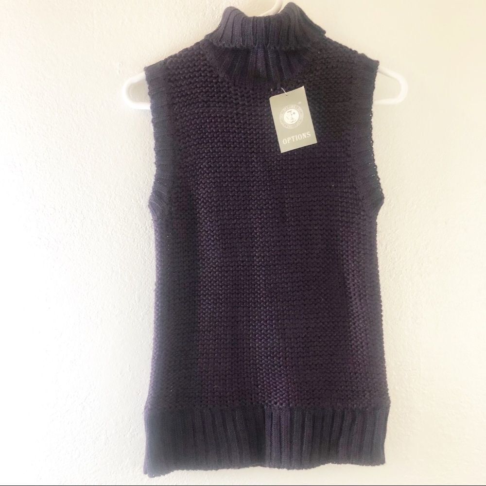 Options Purple turtle Neck Knit Vest size S